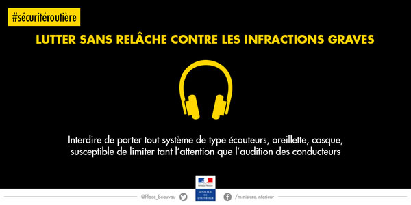 Interdiction des oreillettes sur la route le 1er juillet 2015