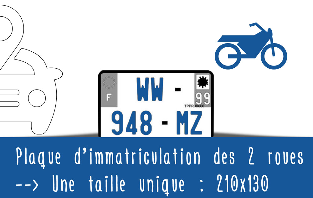 taille unique plaque immatriculation moto