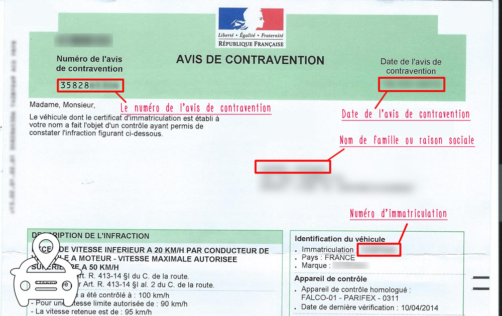 modèle avis de contravention antai