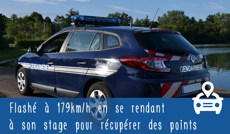 Flashé à 178km/h en allant à son stage de récupération de points