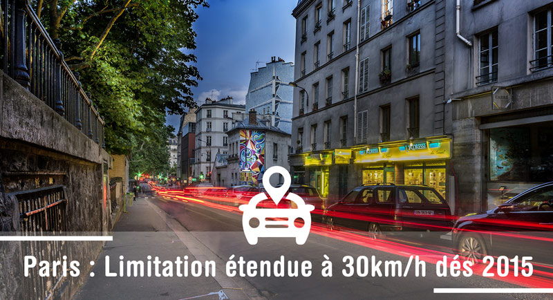 Paris zones limitées à 30km/h