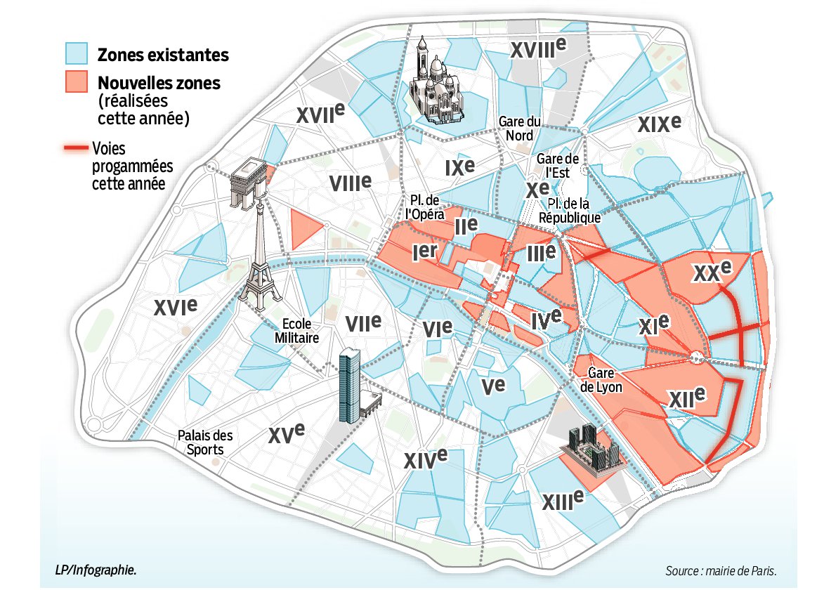 plan de paris limitation à 30km/h