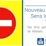 Nouveau panneau sens interdit jaune fluo