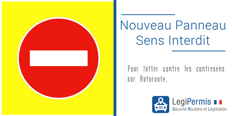 Nouveau panneau sens interdit jaune fluo