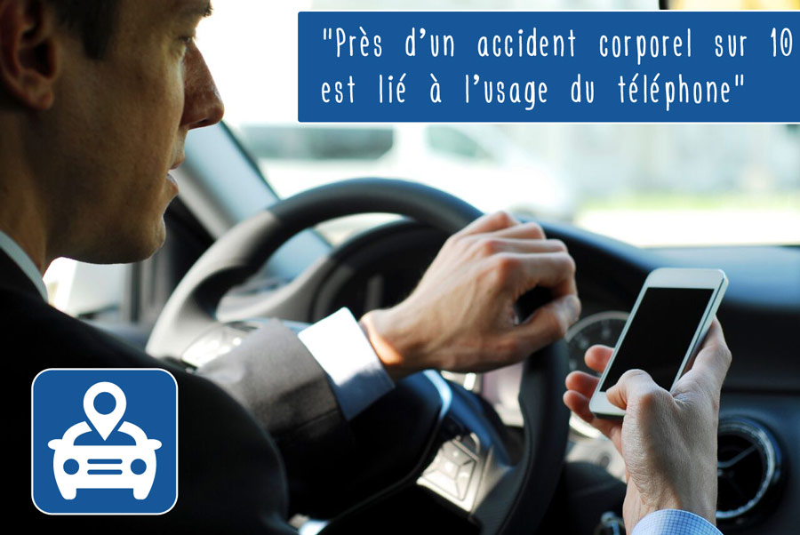 téléphone au volant et accident de la route