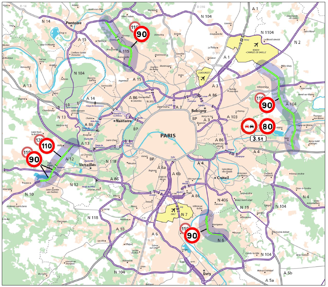 carte routiere avec limitation de vitesse Baisse De La Vitesse Autorisee En Idf A Partir Du 04 07 2016 Legipermis carte routiere avec limitation de vitesse