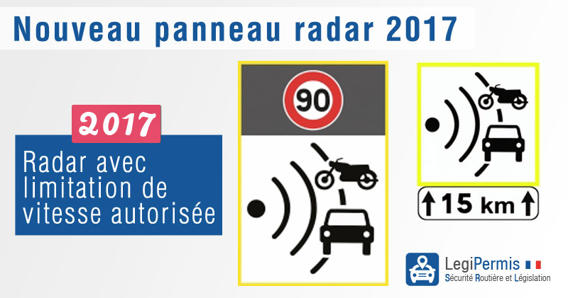 Nouveau panneau radar avec limitation de vitesse au 01/03/17