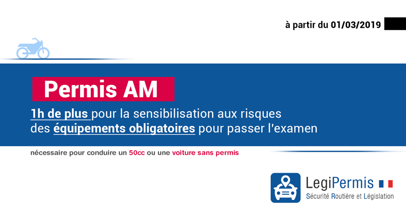 permis AM liste des équipements obligatoires au 1er mars 2019 et 1h de plus dans la formation