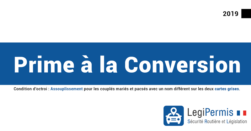 Prime à la conversion : condition d'acceptation carte grise avec noms différents