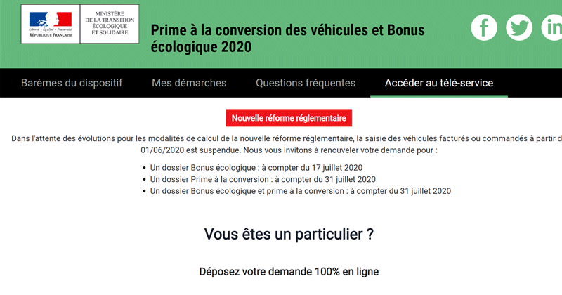 Ou trouver dossier prime à la conversion