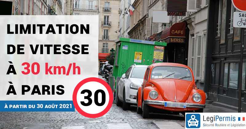 Limitation de vitesse à 30 km/h à Paris à partir de la rentrée de septembre 2021