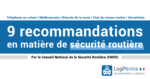 9 recommandations du CNSR au gouvernement français pour la sécurité routière.