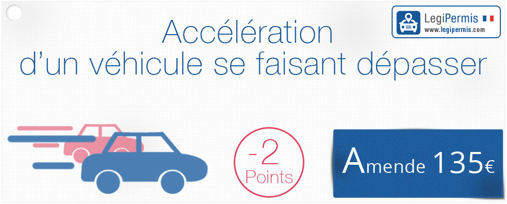 Amende accélération allure dépassement