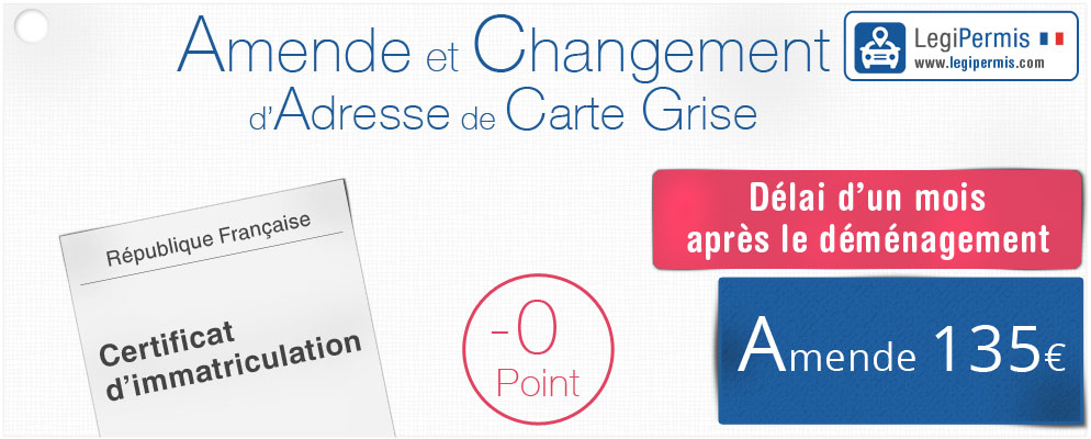 amende changement adresse