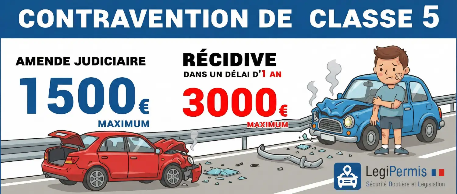 Contravention de classe 5, amende de 5eme classe