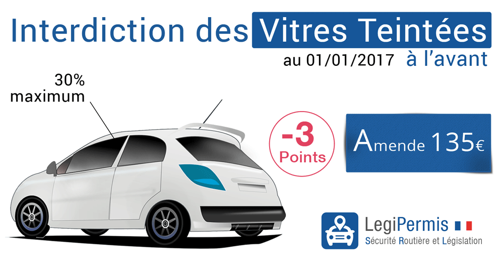 Vitres teintées interdites : amende et retrait de points - LegiPermis