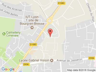 Plan Google Stage recuperation de points à Bourg-en-Bresse proche de Péronnas