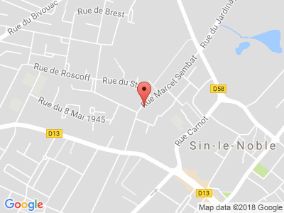 Plan Google Stage recuperation de points à Sin-le-Noble proche de Fontaine-Notre-Dame