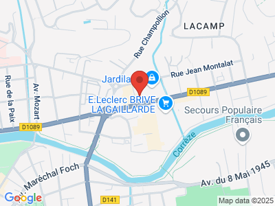 Plan Google Stage recuperation de points à Brive-la-Gaillarde proche de Tulle