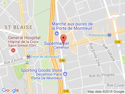 Plan Google Stage recuperation de points à Montreuil proche de Rosny-sous-Bois