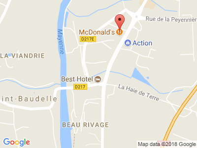 Plan Google Stage recuperation de points à Mayenne proche de Lécousse