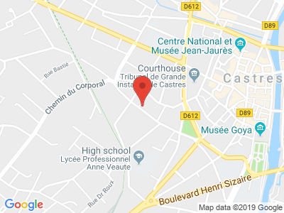 Plan Google Stage recuperation de points à Castres proche de Carcassonne