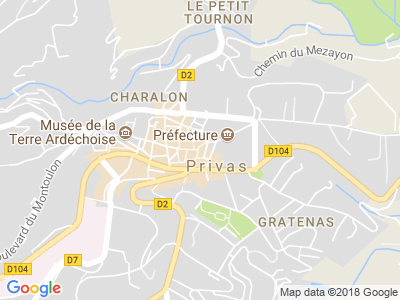Plan Google Stage recuperation de points à Privas proche de Saulce-sur-Rhône