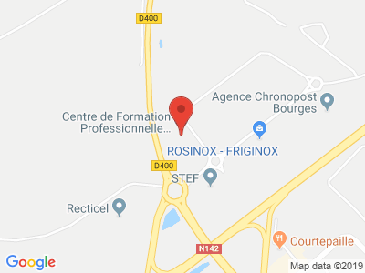 Plan Google Stage recuperation de points à Bourges proche de Saint-Doulchard