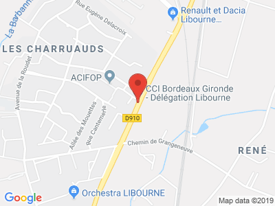 Plan Google Stage recuperation de points à Libourne proche de Madirac