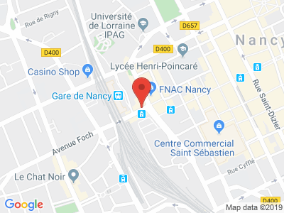 Plan Google Stage recuperation de points à Nancy proche de Lunéville