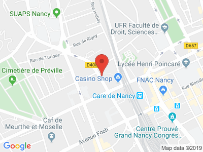 Plan Google Stage recuperation de points à Nancy proche de Toul