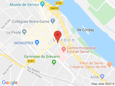 Plan Google Stage recuperation de points à Vernon proche de Mantes-la-Jolie