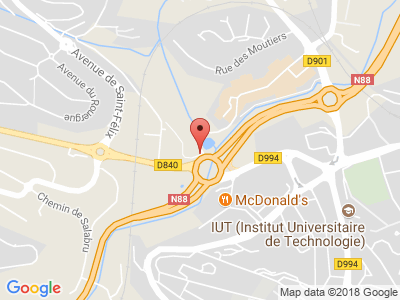 Plan Google Stage recuperation de points à Rodez proche de Villefranche-de-Rouergue