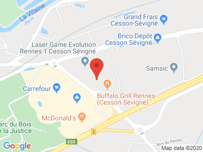 Plan Google Stage recuperation de points à Cesson-Sévigné proche de Chantepie