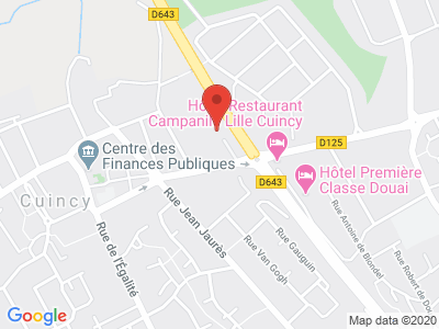 Plan Google Stage recuperation de points à Cuincy proche de Douai