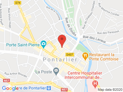 Plan Google Stage recuperation de points à Pontarlier proche de Champagnole