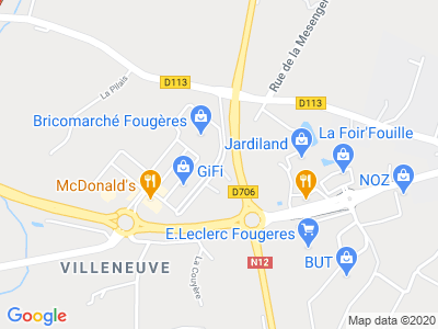 Plan Google Stage recuperation de points à Lécousse proche de Fougères