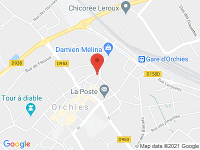 Plan Google Stage recuperation de points à Orchies proche de Valenciennes