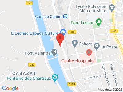 Plan Google Stage recuperation de points à Cahors proche de Villefranche-de-Rouergue
