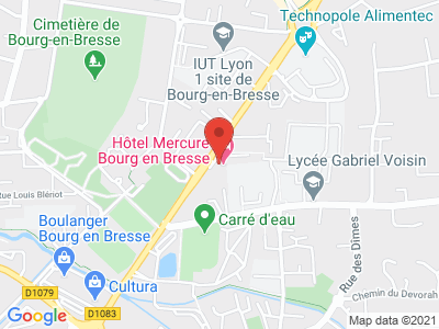 Plan Google Stage recuperation de points à Bourg-en-Bresse proche de Péronnas