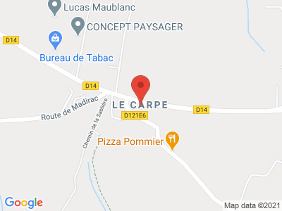 Plan Google Stage recuperation de points à Madirac proche de Arveyres