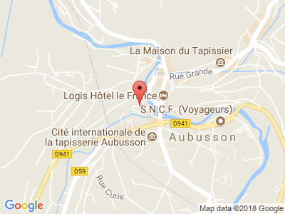 Plan Google Stage recuperation de points à Aubusson proche de Guéret