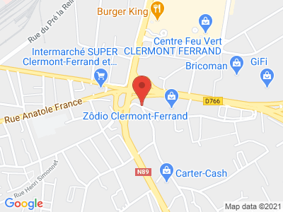 Plan Google Stage recuperation de points à Clermont-Ferrand proche de Châtel-Guyon