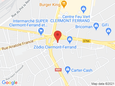 Plan Google Stage recuperation de points à Clermont-Ferrand