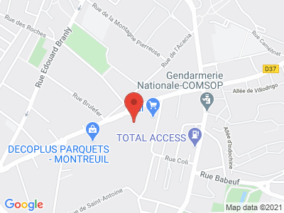 Plan Google Stage recuperation de points à Montreuil proche de Romainville
