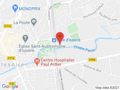 Plan Google Stage recuperation de points à Issoire proche de Thiers