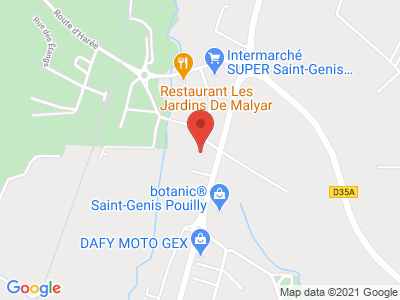 Plan Google Stage recuperation de points à Saint-Genis-Pouilly proche de Nantua