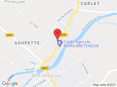 Plan Google Stage recuperation de points à Biars-sur-Cère proche de Aurillac