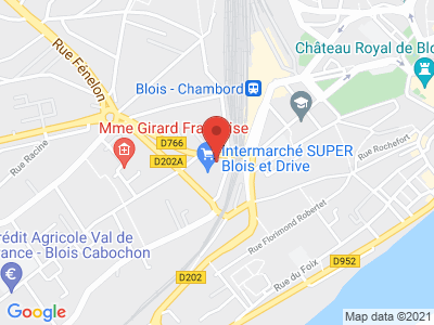 Plan Google Stage recuperation de points à Blois proche de Romorantin-Lanthenay