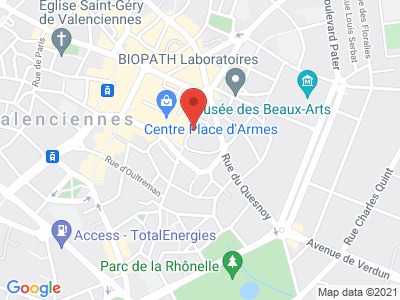 Plan Google Stage recuperation de points à Valenciennes proche de Petite-Forêt